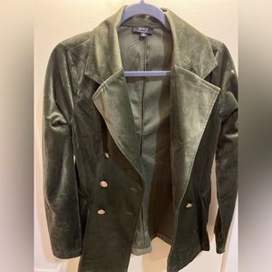Green velvet dress coat